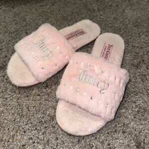Juicy Couture Blush Furry Slides